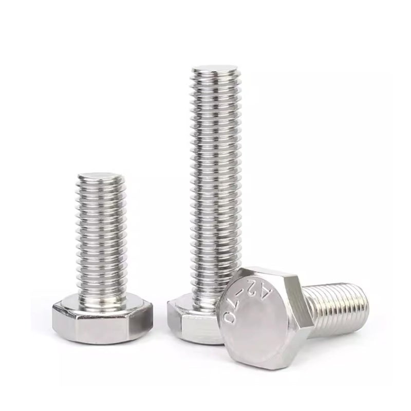 Instockbolts M10-1.5 X 25 Hex Head Screw Bolt, 304 Stainless Steel 18-8 Hex Head Bolts, DIN 933 Pack of 5 - Image 1